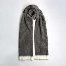 [Dents] Knitted Scarf with Stripe Detail / 2 Colours / 남성머플러 / 2-2356