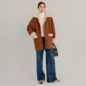 콘스 스웨이드 무스탕 코트_브라운 / CONS SUEDE MUSTANG COAT_BROWN