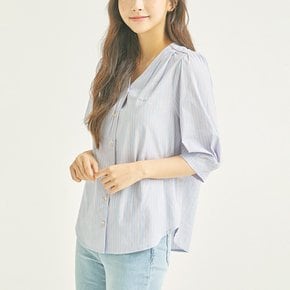 V넥 스트라이프 7부 블라우스 (RMYWB25RQ1-T)