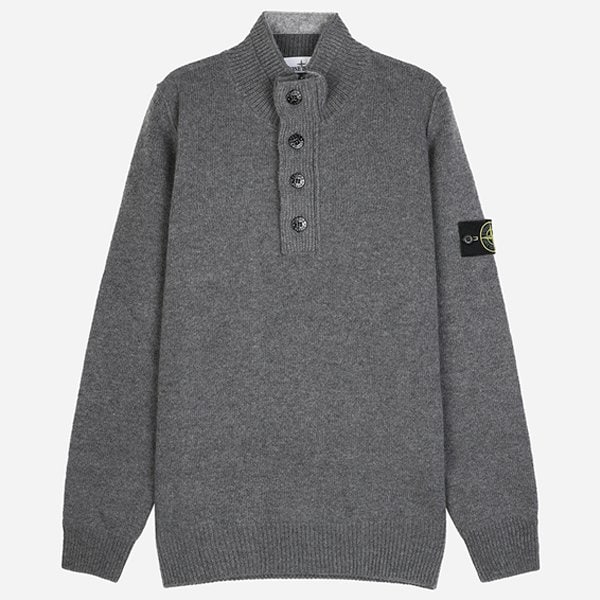 [시흥점] 5F 5100040 S00A3 V0M6B 와펜 패치 버튼 니트 시멘트 멜란지