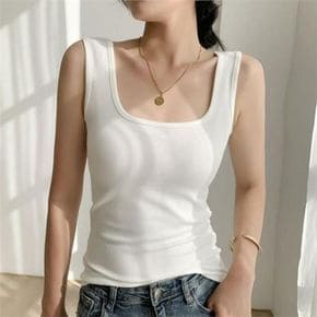 레이어드 여성 골지 민소매 캐주얼 여성 Slim핏 나시 데일리 이너