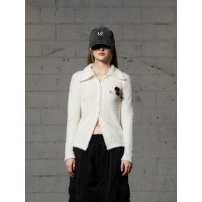 COSMO FUR CARDIGAN - WHITE