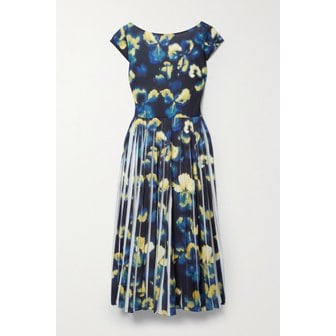 Jason wu 제이슨 우 Pleated Printed Crepe Midi Dress 블랙 43769801095765834