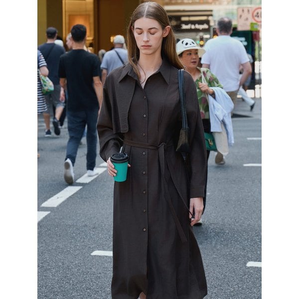 시몬 트렌치 원피스 브라운 amr2241