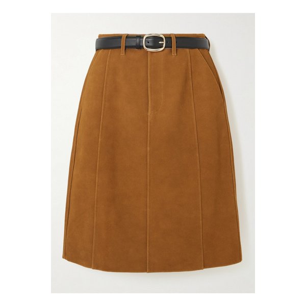 벨트 패널 스웨이드 스커트 브라운 1647597358034151