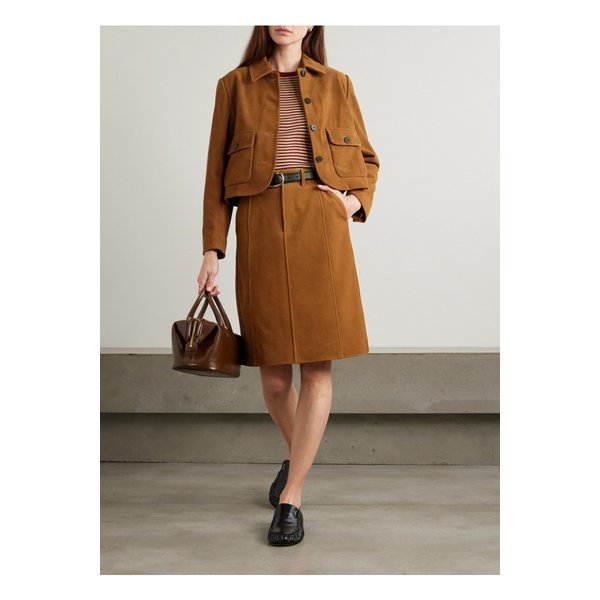 벨트 패널 스웨이드 스커트 브라운 1647597358034151