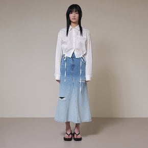 Mermaid Denim Long Skirt in Blue VJ4SS130-22