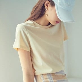 Psyche Silket Cotton Short Sleeve Tshirt_Cream