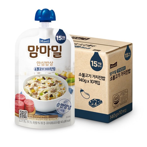 맘마밀 안심밥상 15개월 소불고기가지 140g 10팩