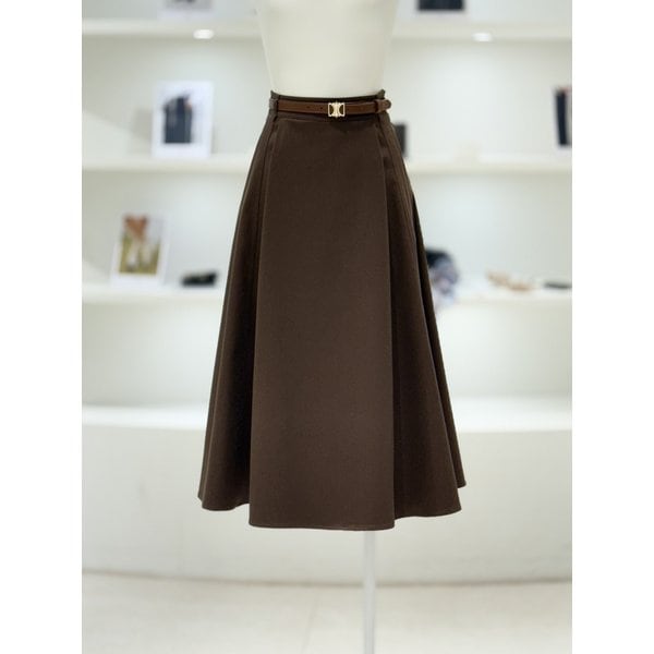 [여주점] 여성 로고 벨티드 A라인 롱 스커트 (L254PSD042)