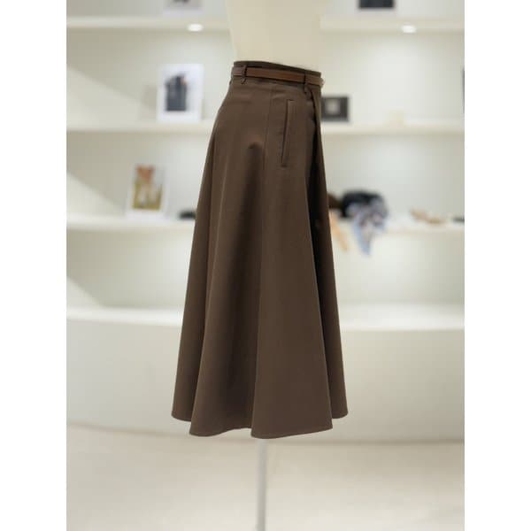 [여주점] 여성 로고 벨티드 A라인 롱 스커트 (L254PSD042)