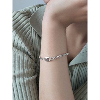 따스한기록 Silver Mix Oellipse Chain Bracelet_B015