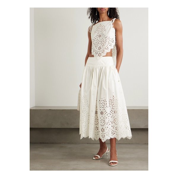 크롭 브로드리 앙글레즈 코튼 캐미솔 화이트 1647597358036962