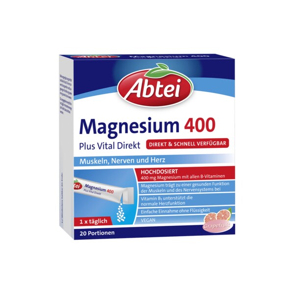 압타이 Abtei 마그네슘 400 플러스 다이렉트 20개입 44g