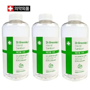 닥터그린 손소독기 리필액 에탄올70% 500ml 3개세트