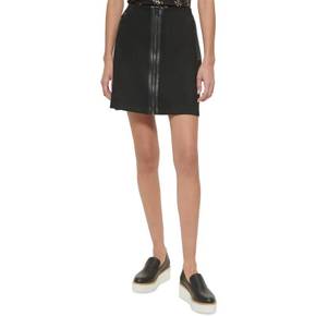 5040271 DKNY Womens Zipper Faux Suede Mini Skirt