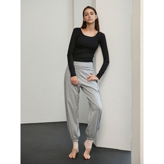 데비웨어 여성 요가복 DEVI-B0090-멜란지그레이 필라테스 조이 핀턱 하렘 팬츠