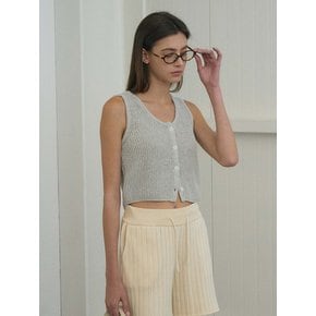 Crop Button Sleeveless (3Colors)