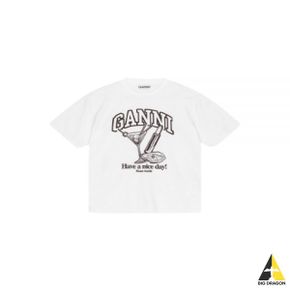 FUTURE white RELAXED COCKTAIL T-SHIRT (T3878 151) (릴렉스드 칵테일 반팔 티셔츠)