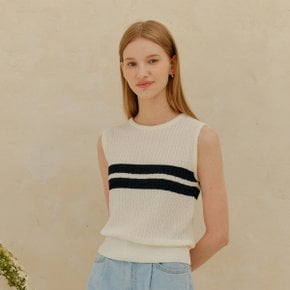 CABLE SLEEVELESS KNIT_WHITE