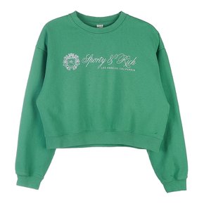 REGAL CROPPED CREWNECK VERDE WHITE 여성 리갈 크롭 맨투맨