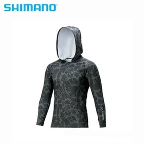 시마노 낚시복 후드셔츠 두건 블랙덕카모 L IN-062Q