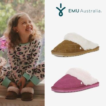 EMU Australia [공식정품] 이뮤 키즈 Jolie 겨울 어그 털 슬리퍼