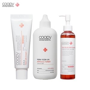 쿠피 DNA 연어크림 50ml 1개+PDRN 연어 앰플토너 300ml 1개+약산성 아크네클렌징 200ml