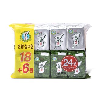  [지도표 성경김] 재래 파래 혼합 식탁김 (24봉) (4g*24)