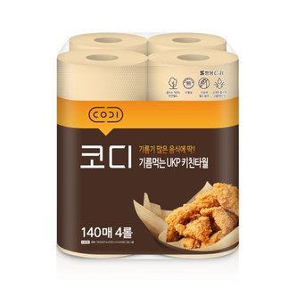 코디 [SSG]코디 기름먹는 키친타월 140매*4롤 1팩