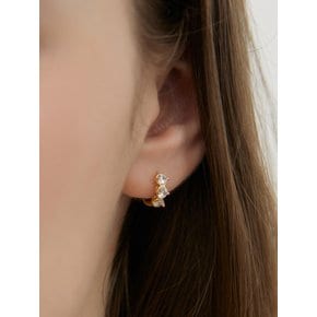 (실버925) 크리스탈 어라인 후프 귀걸이 EC3160