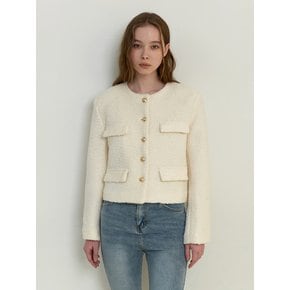 boucle wool jacket - cream