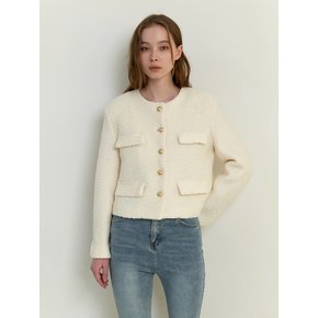 boucle wool jacket - cream