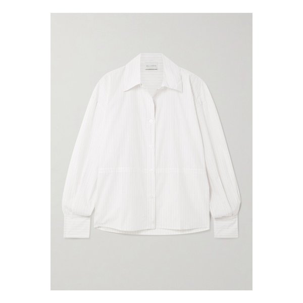 데이지 스튜디오 룸 드로스트링 스트라이프  코튼 포플린 셔츠 오프 화이트 46376663162885457