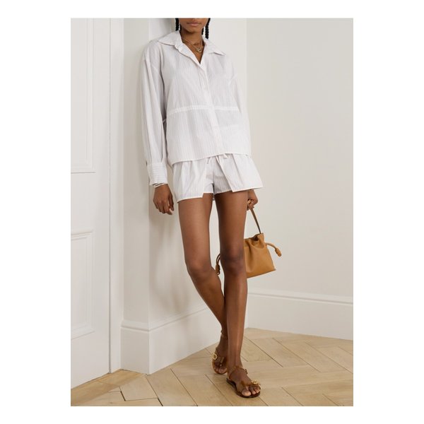 데이지 스튜디오 룸 드로스트링 스트라이프  코튼 포플린 셔츠 오프 화이트 46376663162885457