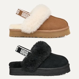 UGG 펀케트 양털 플랫폼 밴딩 샌들  체스트넛 블랙 빅키즈