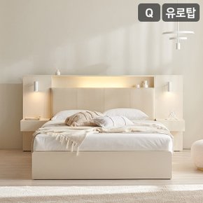 SAMICK 더메인 LED 프리미엄 가죽헤드 수납 호텔 침대(유로탑 독립스프링 매트리스-퀸)