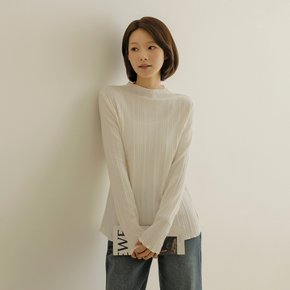 리오나 골지 프릴넥 티셔츠