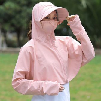 오너클랜 햇빛 자외선 차단 모자 판초세트 여성썬캡 골프 우의