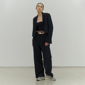 Butt String Wide Tuck Trouser_Black