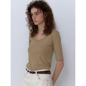 REVERSE SLIM T-SHIRT BEIGE