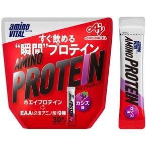 30 BCAA EAA 아지노모토 아미노 바이탈 아미노 단백질 카시스 맛 개 입 파우치