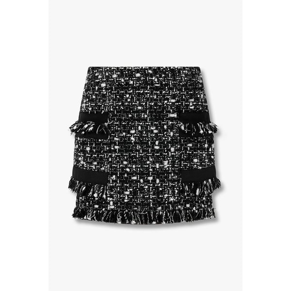 프린지 트위드 미니 스커트 7115435905199