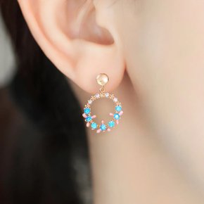14k 케이시플라워 라운드 귀걸이 [주문제작]