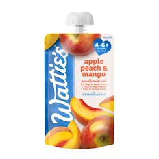 와티스 사과 복숭아 망고 퓨레 이유식 4-6m+ Watties Apple Peach & Mango 120g 8개