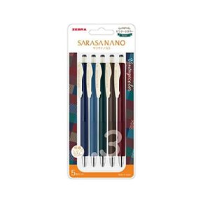 일본 제브라 볼펜 사라사 클립 Zebra Sarasa Nano JJH725CA 젤 0.01인치0.3mm 빈티지 5가지 색상