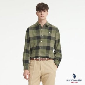 [U.S. POLO ASSN.] FW 남성 코튼 기모셔츠_GREEN CHECK