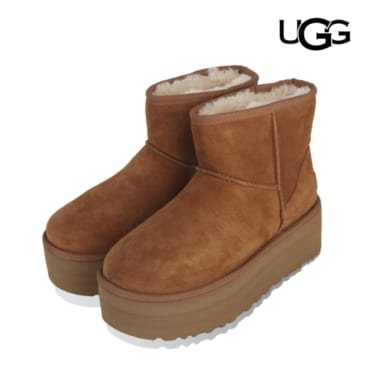 UGG 부츠 클래식 미니 플랫폼 겨울 양털 체스트넛 1134991-CHE