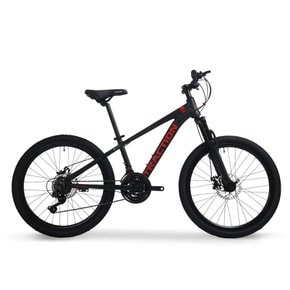 트랙션 M724 성인 중학생 출퇴근 MTB 로드 24인치 알루미늄 시마노21단 자전거 블랙 레드
