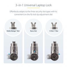 StarTech.com Noble Wedge, Nano Saver PC UNIVK-LAPTOP-LOCK 보안 와이어 잠금2m실린더